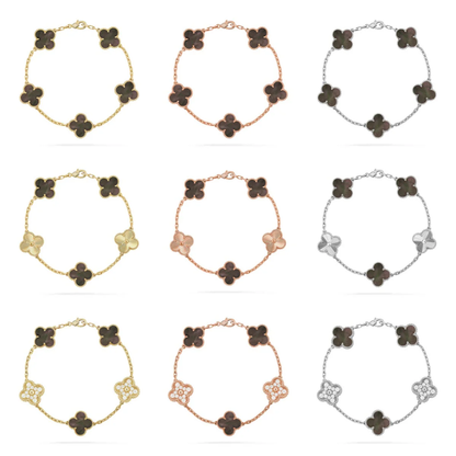 [Dawnora Jewelry] CLOVER 5 MOTIF GRAY MOP BRACELET COLLECTION