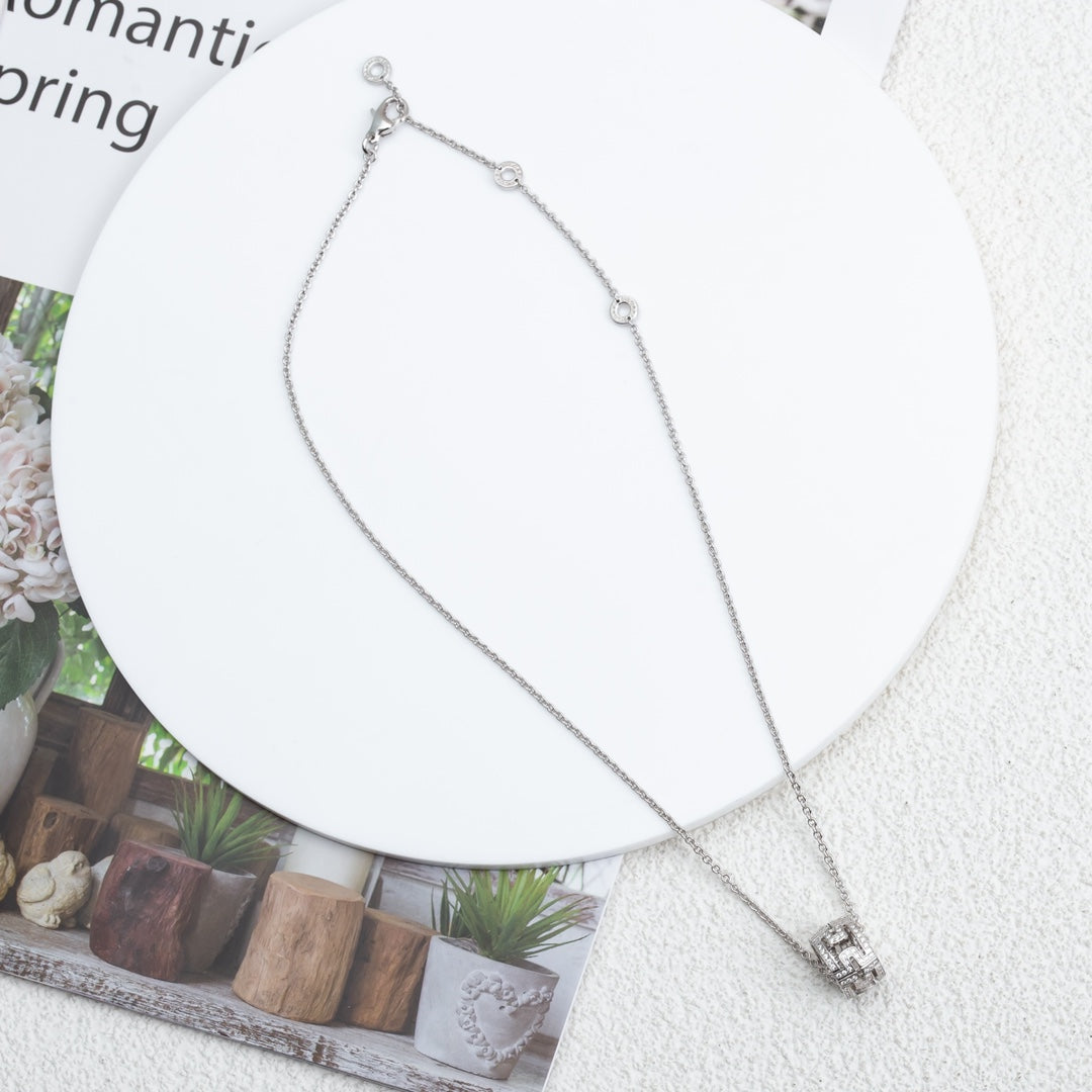 [Dawnora Jewelry]PARENTESI NECKLACE SILVER DIAMOND