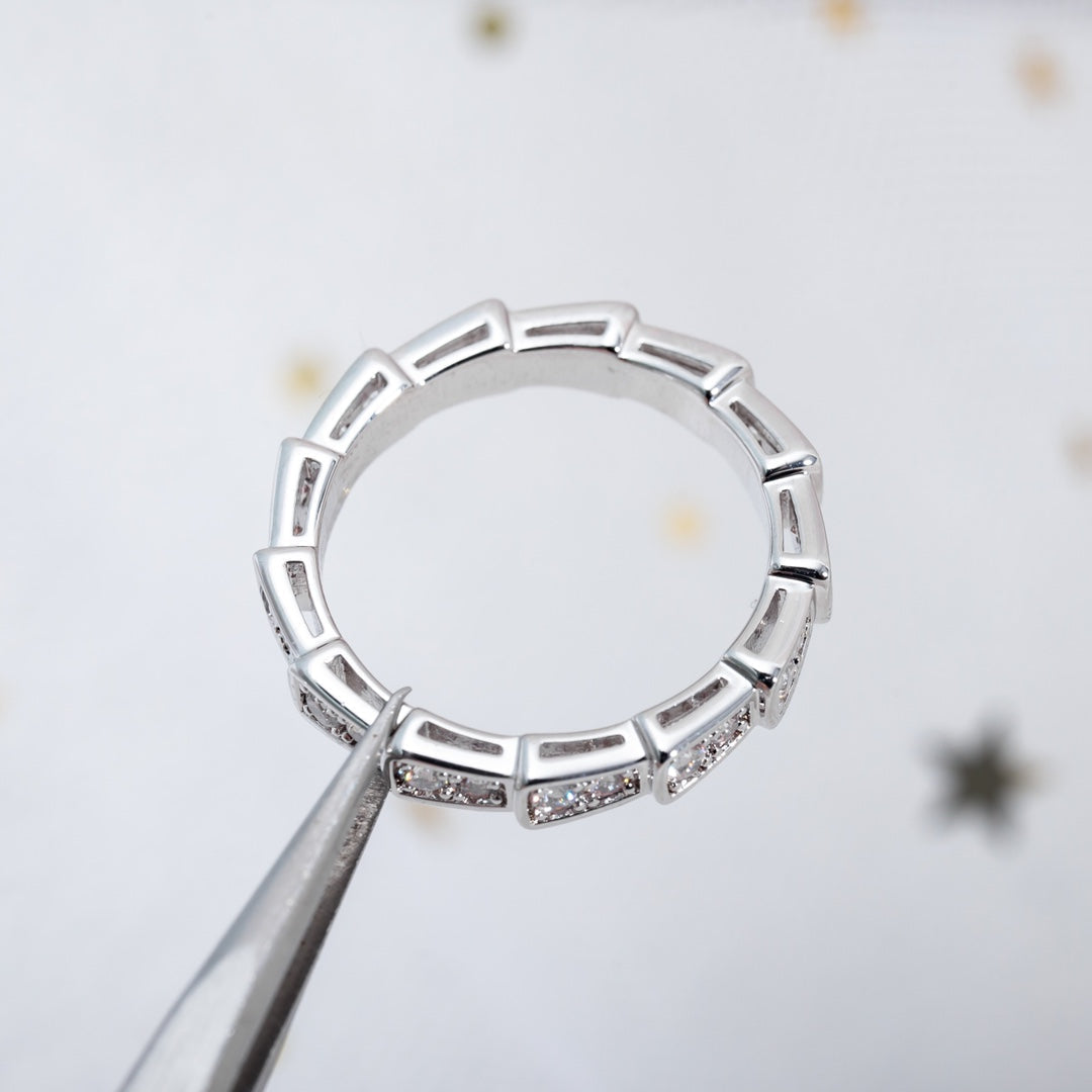 [Dawnora Jewelry]SERPENTI RING SILVER DIAMOND PAVED 3MM