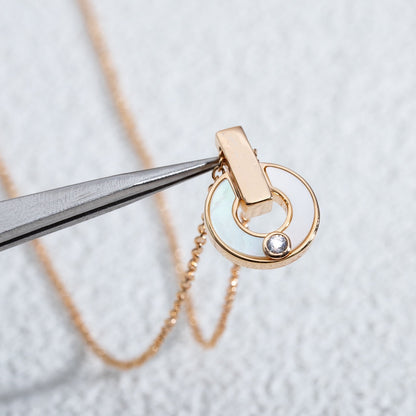 [Dawnora Jewelry]GARI NECKLACE PINK GOLD MOP