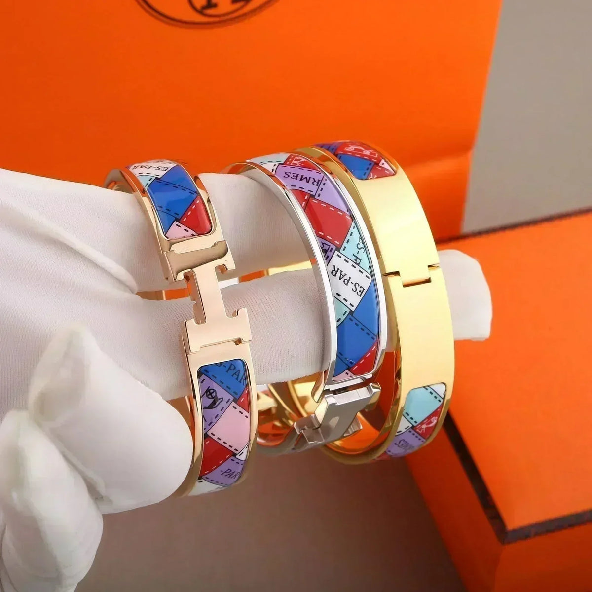 [Dawnora Jewelry]H BRACELET DOTTED BORDER 12MM