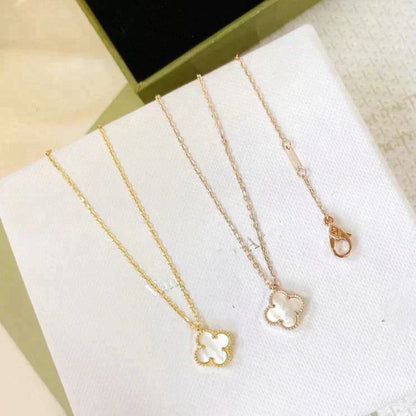 [Dawnora Jewelry]CLOVER MINI 9.5MM WHITE MOTHER-OF-PEARL NECKLACE