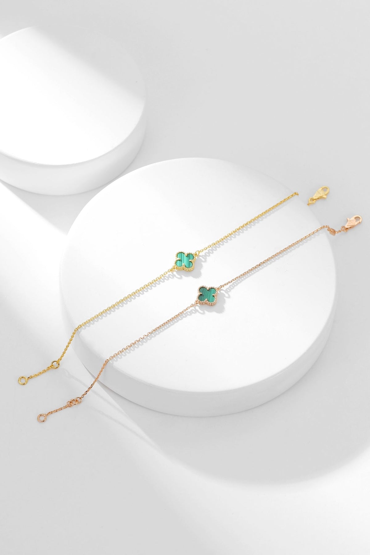 [Dawnora Jewelry]CLOVER BRACELET MALACHITE 1 MOTIF