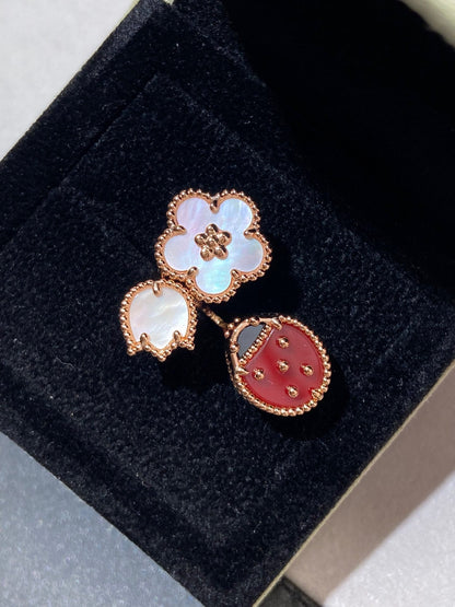 [Dawnora Jewelry]LUCKY 3 MOTIF ROSE GOLD RING