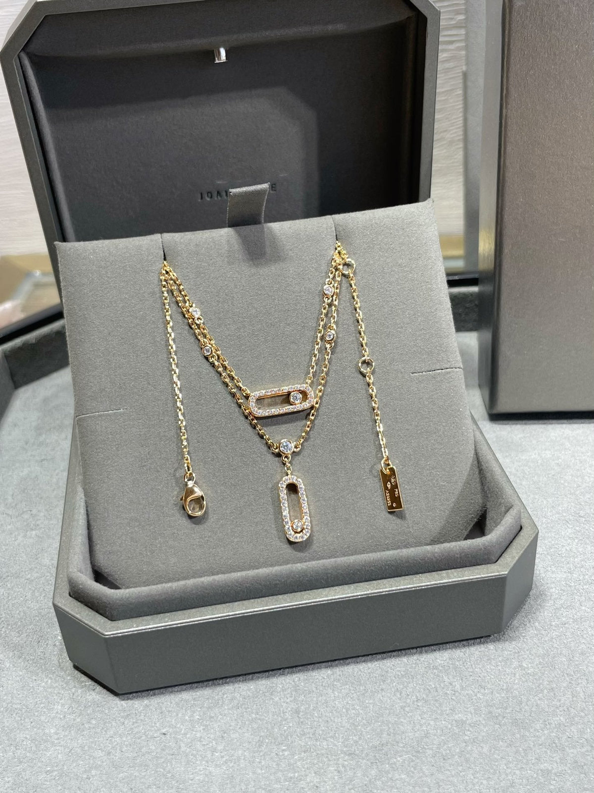 [Dawnora Jewelry]MOVE 2 ROW DIAMOND NECKLACE