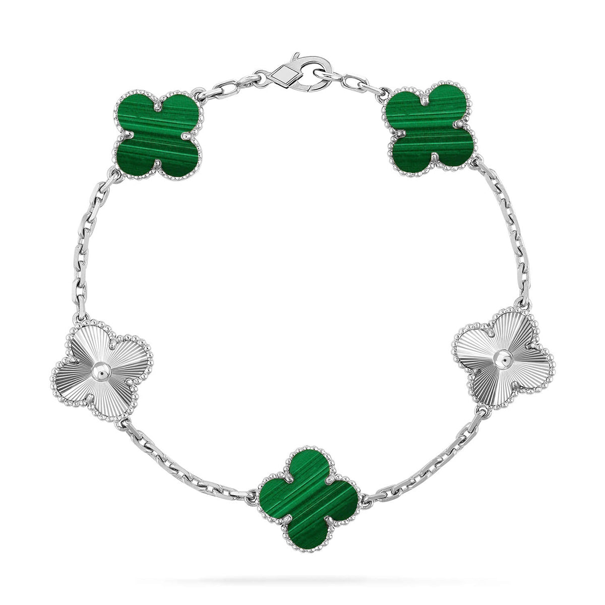 [Dawnora Jewelry] CLOVER 5 MOTIF MALACHITE BRACELET COLLECTION