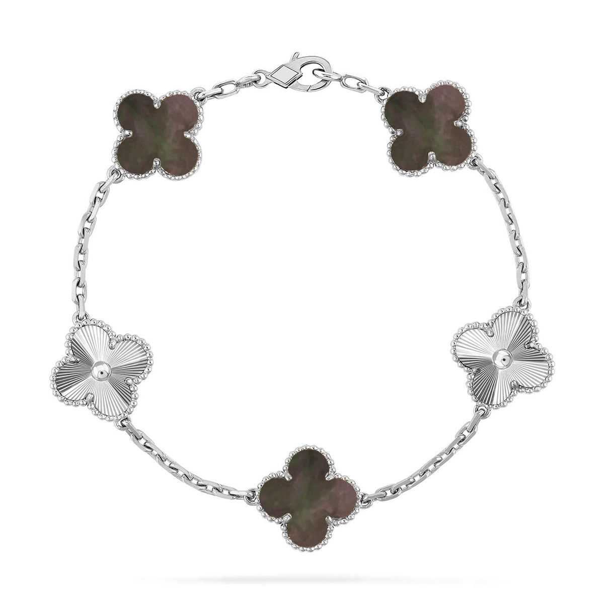 [Dawnora Jewelry] CLOVER 5 MOTIF GRAY MOP BRACELET COLLECTION