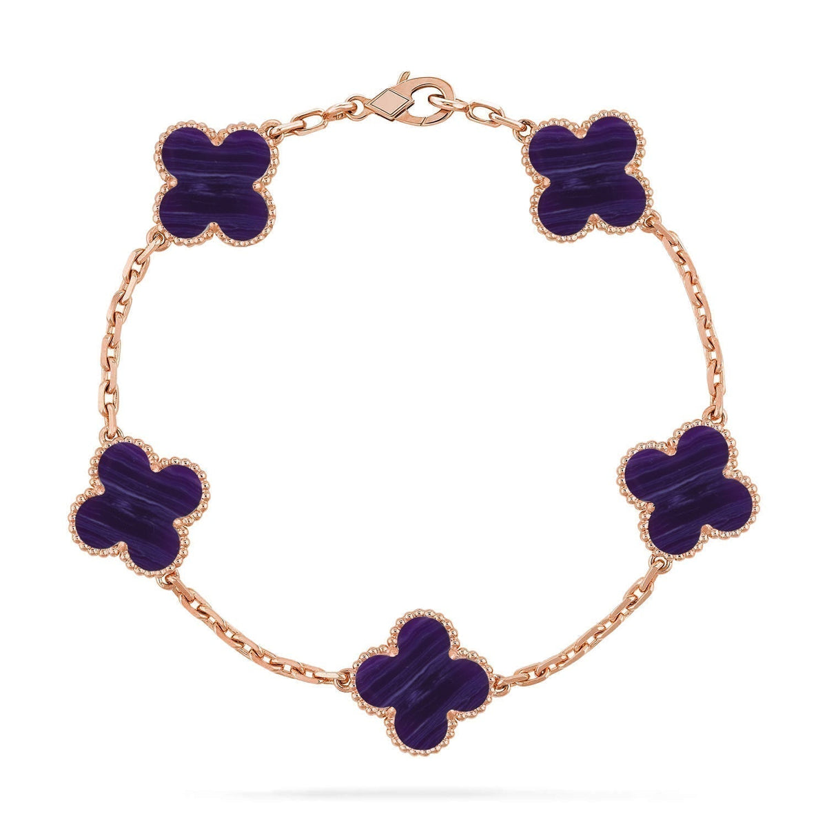 [Dawnora Jewelry]CLOVER 5 MOTIF PURPLE STRIPES BRACELET COLLECTION