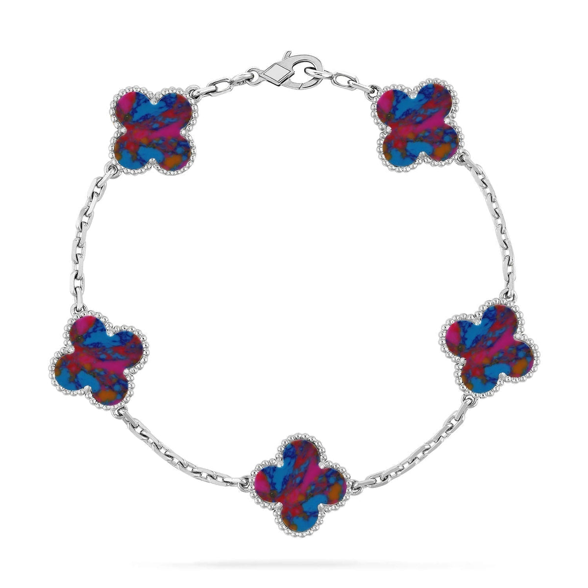[Dawnora Jewelry]CLOVER 5 MOTIF COLOR GEMSTONES BRACELET COLLECTION