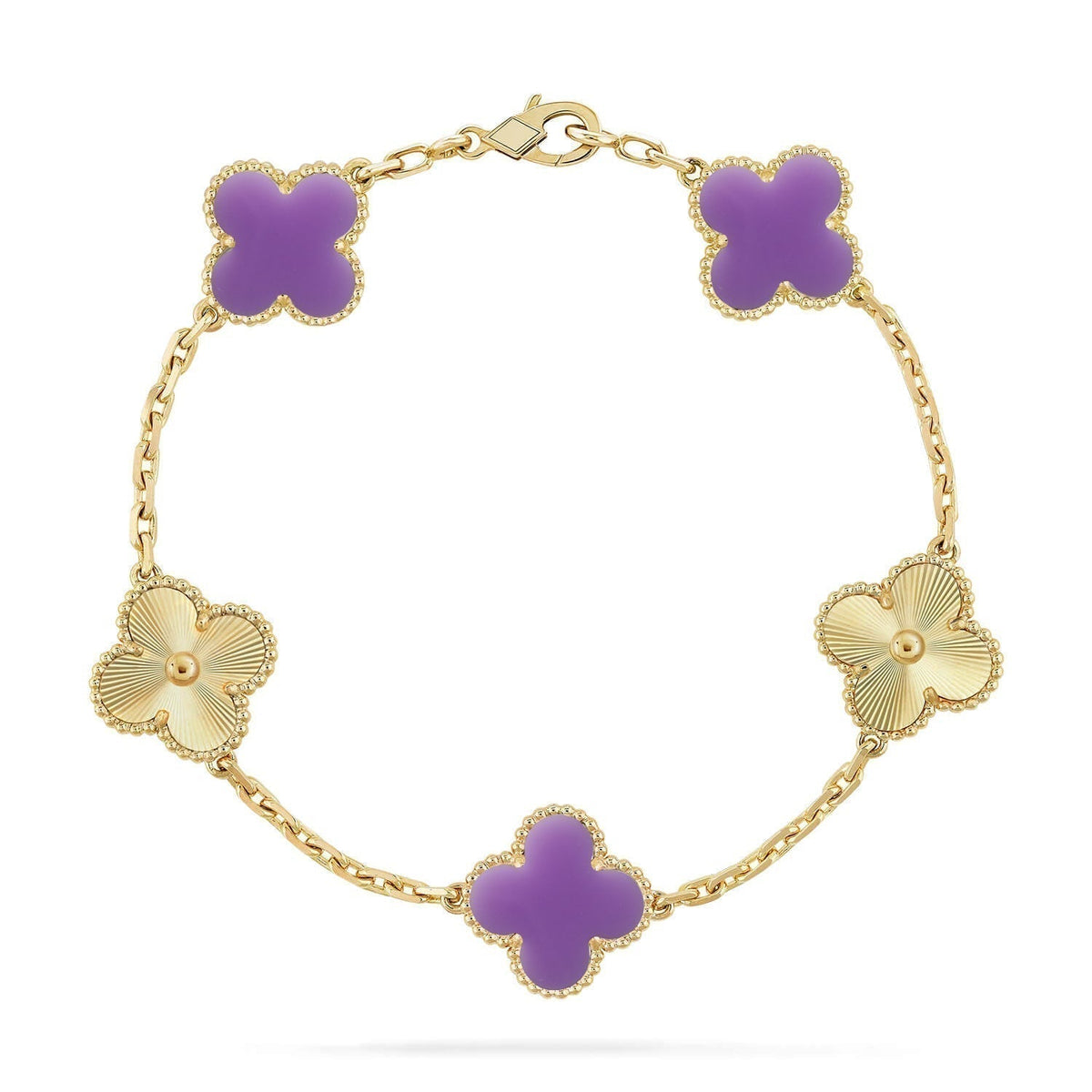 [Dawnora Jewelry]CLOVER 5 MOTIF LIGHT PURPLE BRACELET COLLECTION