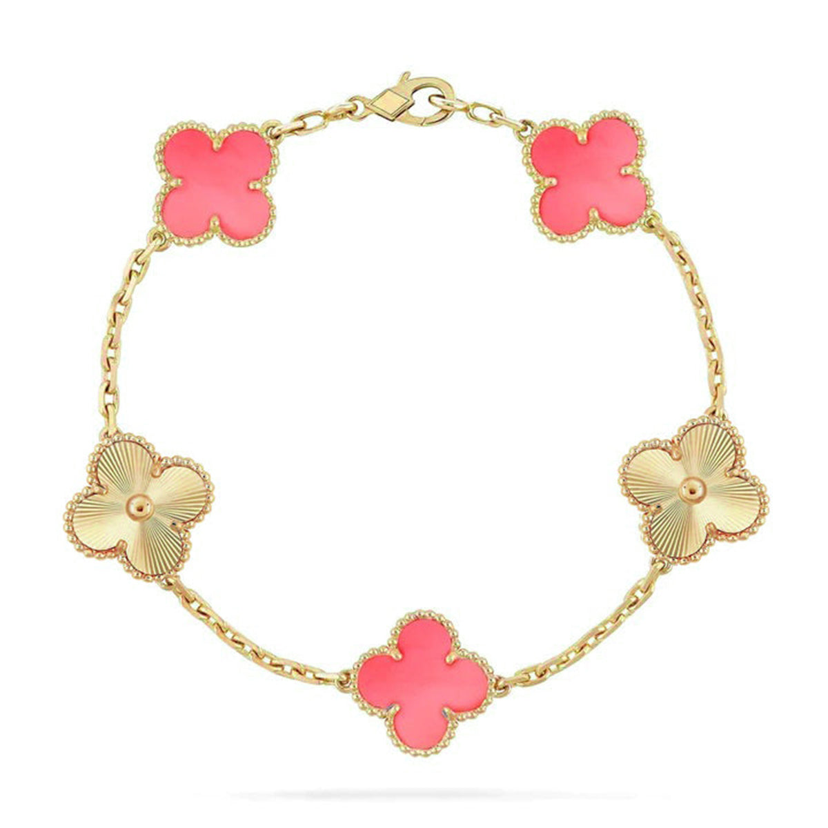 [Dawnora Jewelry] CLOVER 5 MOTIFS  PINK MOP BRACELET COLLECTION