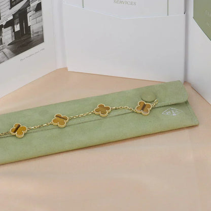 [Dawnora Jewelry] CLOVER 5 MOTIFS TIGER EYE BRACELET COLLECTION