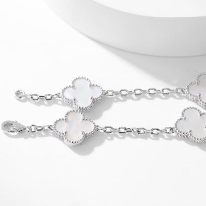 [Dawnora Jewelry]CLOVER 10 MOTIFS WHITE MOTHER OF PEARL NECKLACE