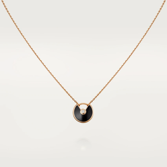 [Dawnora Jewelry]AMULETTE ROSE GOLD ONYX NECKLACE