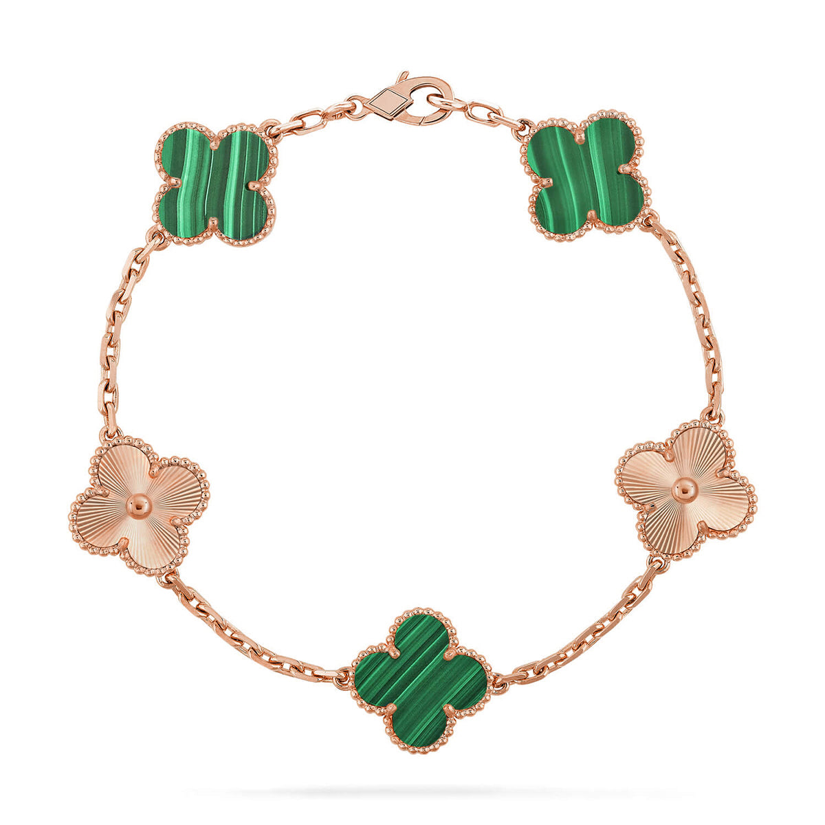 [Dawnora Jewelry] CLOVER 5 MOTIF MALACHITE BRACELET COLLECTION