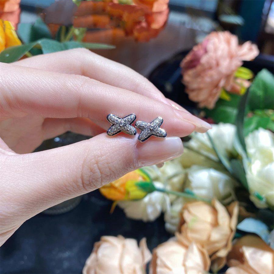 [Dawnora Jewelry]JEUX DE SILVER DIAMOND EARRINGS