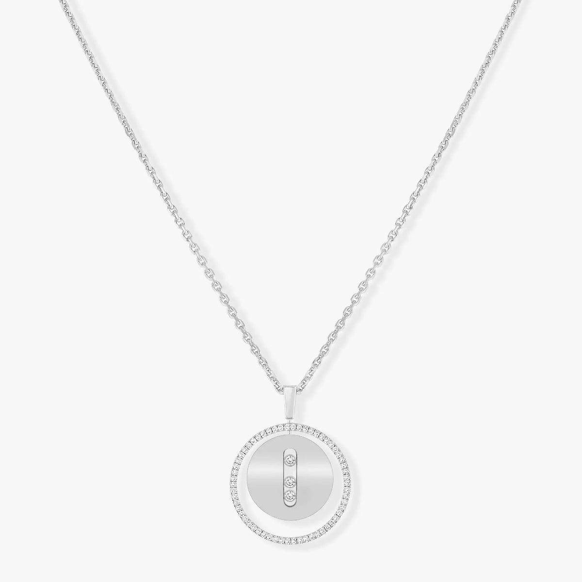 [Dawnora Jewelry]LUCKY MOVE MM SILVER DIAMOND NECKLACE