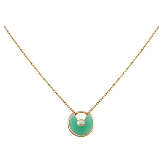 [Dawnora Jewelry]AMULETTE GOLD MALACHITE NECKLACE