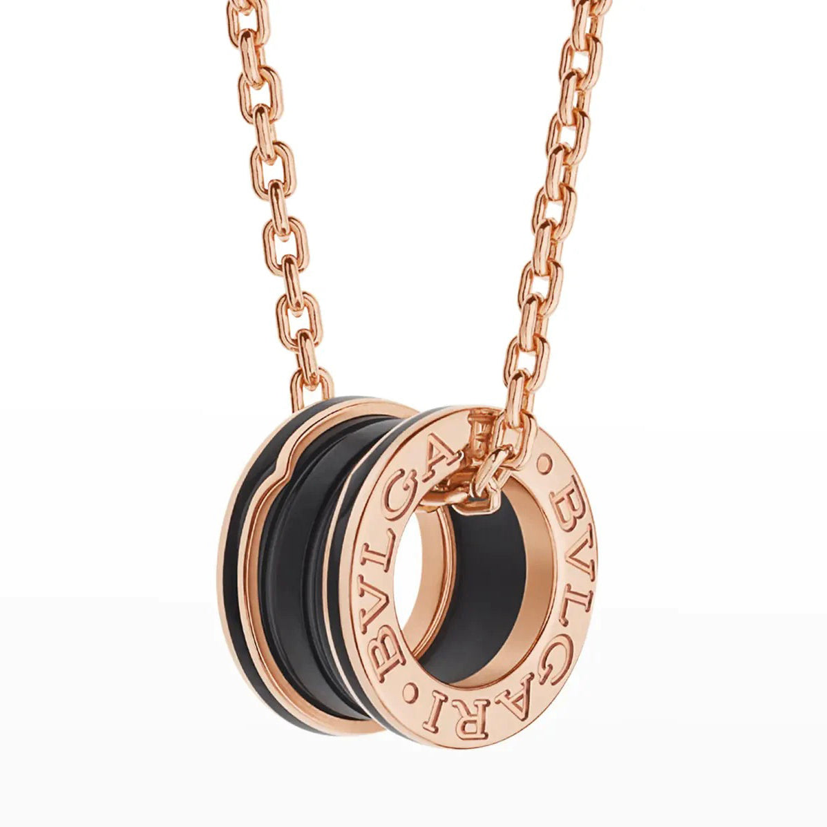 [Dawnora Jewelry]ZERO 1 BLACK CERAMIC PINK GOLD NECKLACE