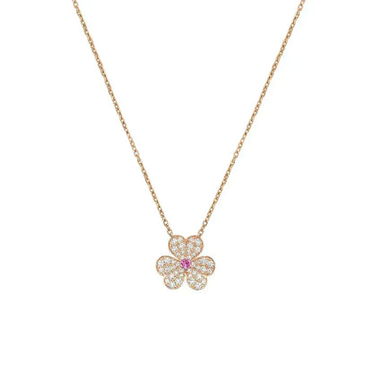 [Dawnora Jewelry]FRIVOLE ROSE GOLD FLOWER DIAMOND NECKLACE